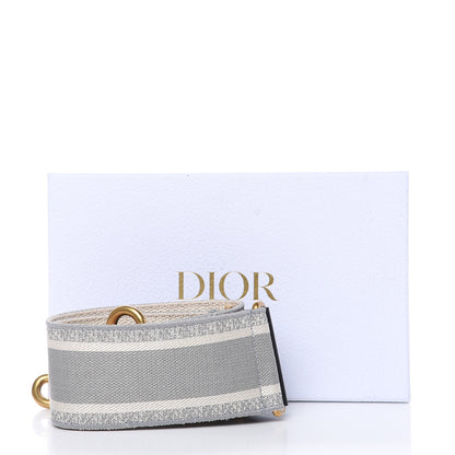 Christian Dior Canvas Embroidered Shoulder Strap Grey 5 of 5