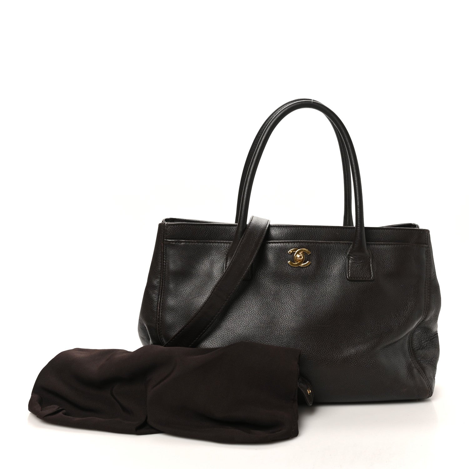 Chanel Calfskin Cerf Executive Shopper Tote Brown 2 of 12