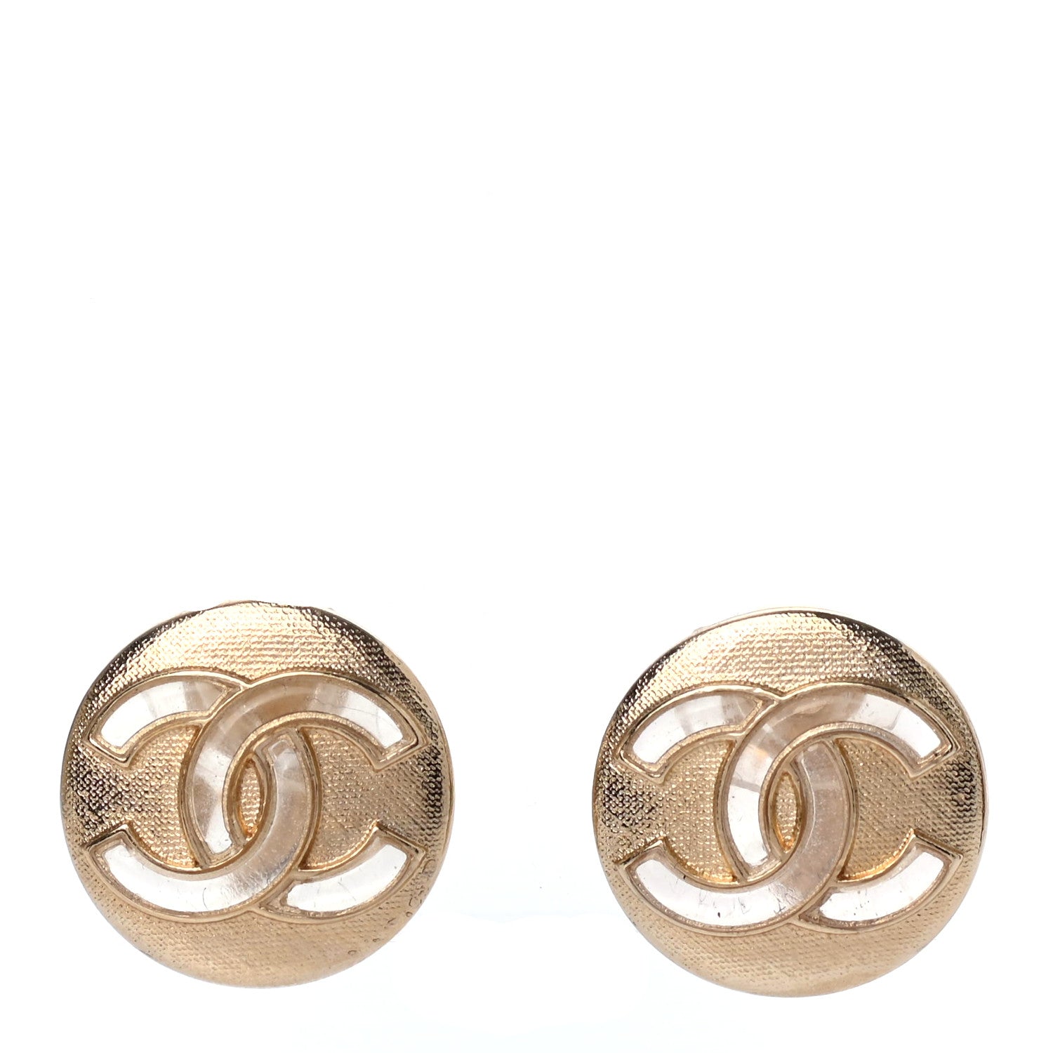 Chanel Resin CC Clip On Earrings Gold 1 of 4
