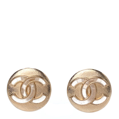 Chanel Resin CC Clip On Earrings Gold 1 of 4