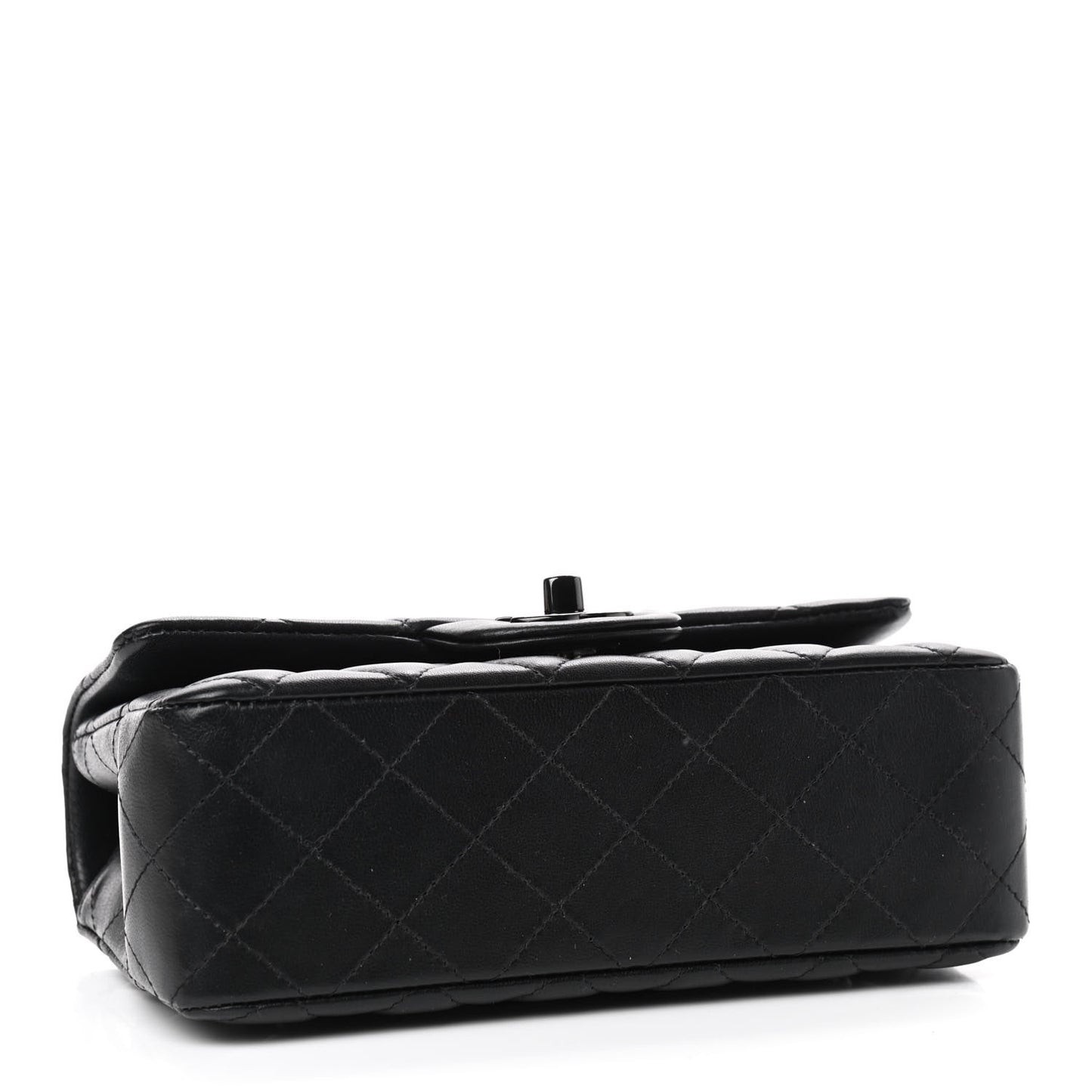 Lambskin Quilted Mini Rectangular Flap So Black