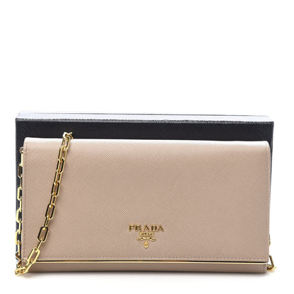 Prada Saffiano Metal Bar Chain Wallet Cammeo 11 of 11