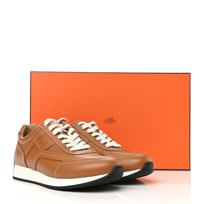 Hermes Calfskin Womens Chris Sneakers 37 Beige Dore 9 of 9