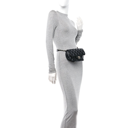 Chanel Calfskin Quilted CC Uniform Flap Belt Bag Black 2 of 11