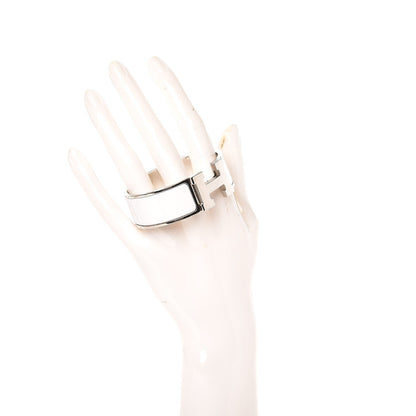 Hermes Enamel Wide Clic Clac H Bracelet PM White 2 of 6