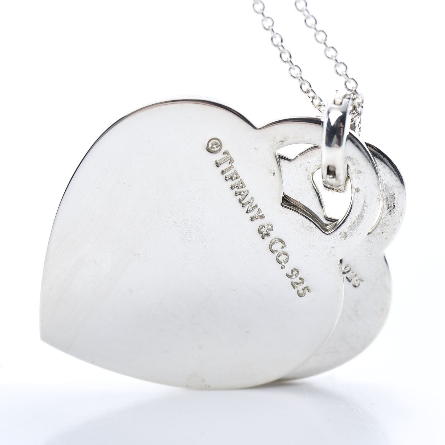 Sterling Silver Notes I Love You Double Heart Pendant Necklace