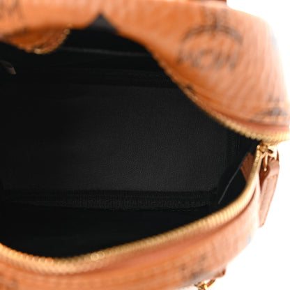 MCM Visetos Side Stud X-Mini Stark Bebe Boo Backpack Cognac 5 of 13