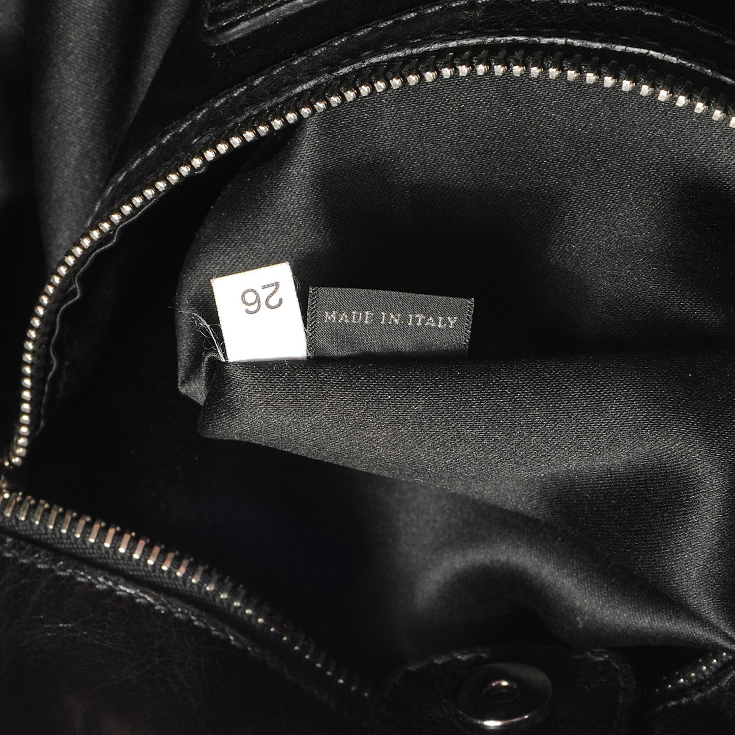 Leather Vitello Lux Gathered Tote Black