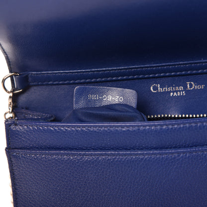 Christian Dior Grained Calfskin Diorama Wallet on Chain Pouch Blue 9 of 12