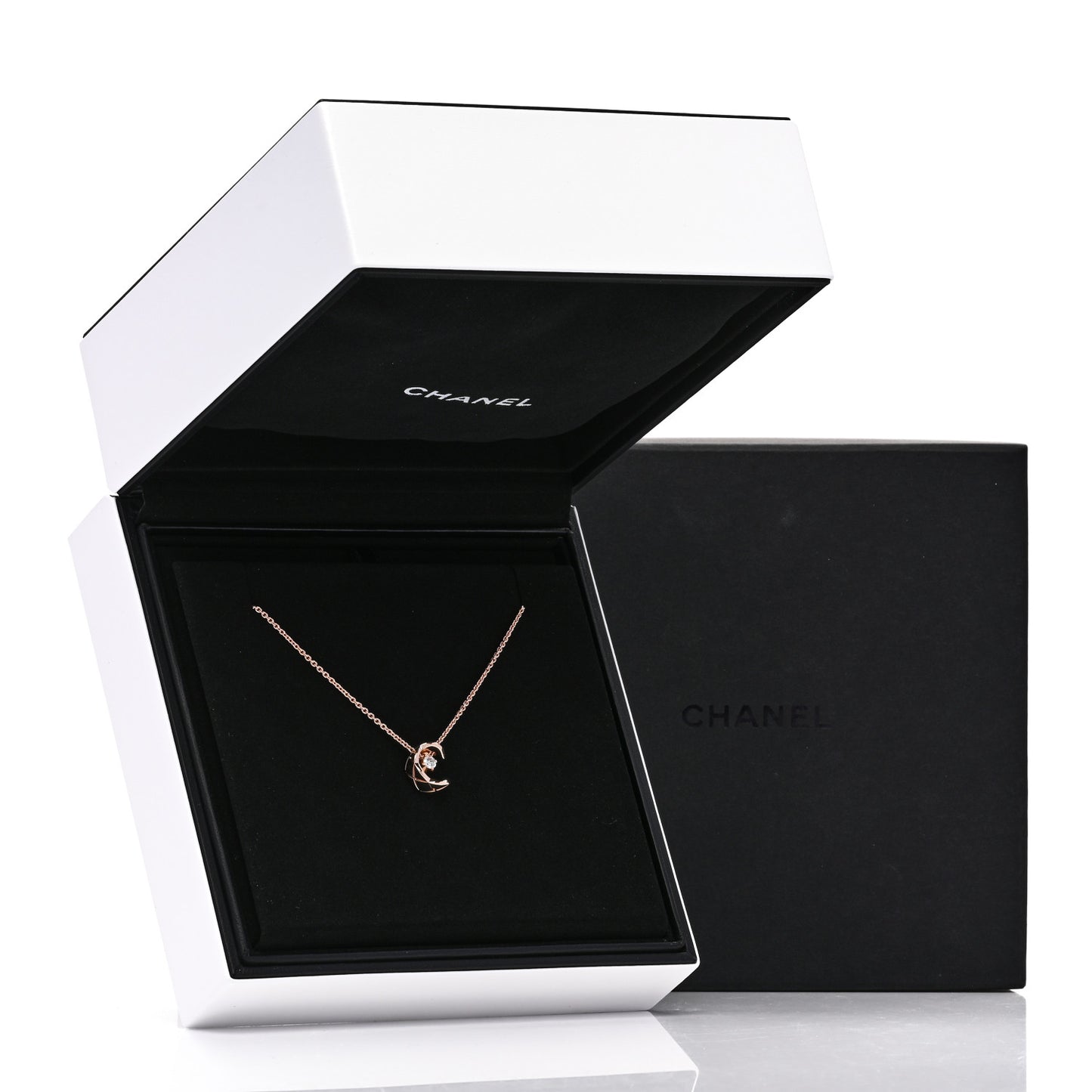 18K Beige Gold Diamond Coco Crush C Necklace