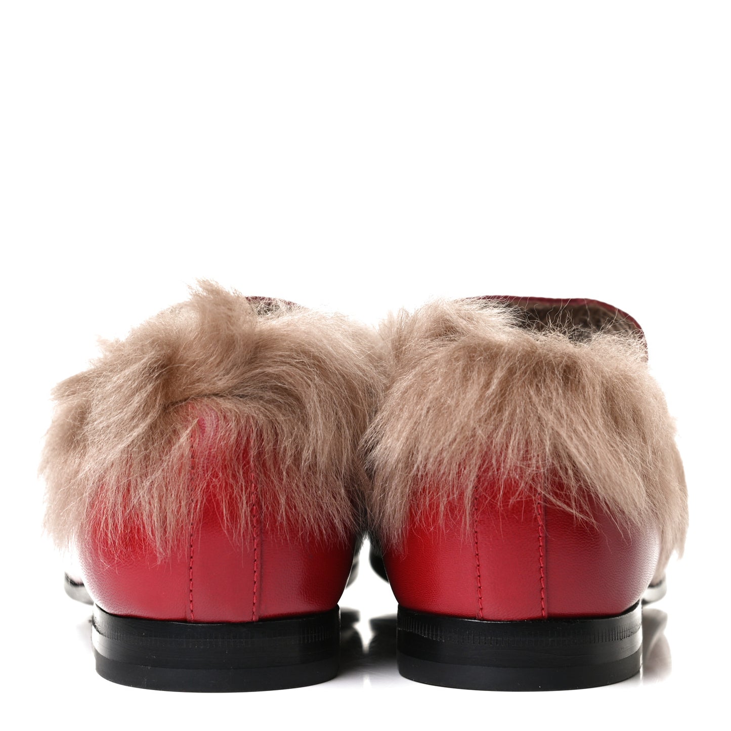 Malaga Kid Fur Womens Jordaan Loafers 41 Hibiscus Red Natural