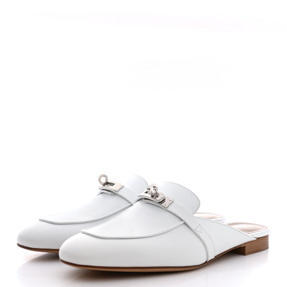 Hermes Calfskin Oz Mules 40 White 3 of 9