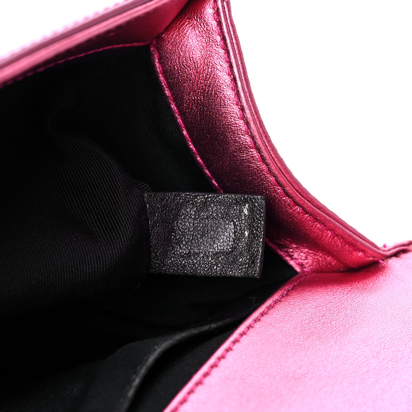 Metallic Patent Calfskin Quilted Medium Boy Flap Pink