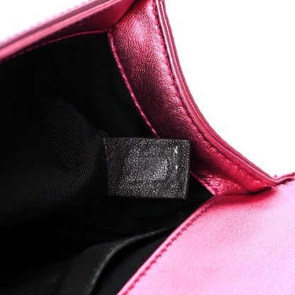 Chanel Metallic Patent Calfskin Quilted Medium Boy Flap Pink 7 of 18