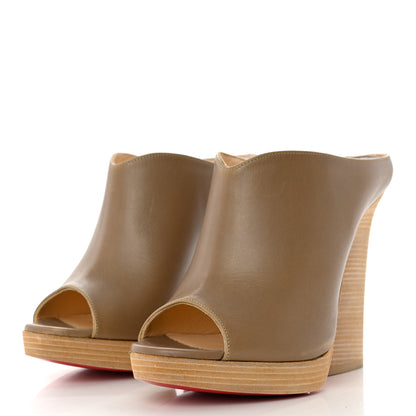 Christian Louboutin Calfskin Roche 120 Mule 35.5 Beige Grezzo 3 of 12