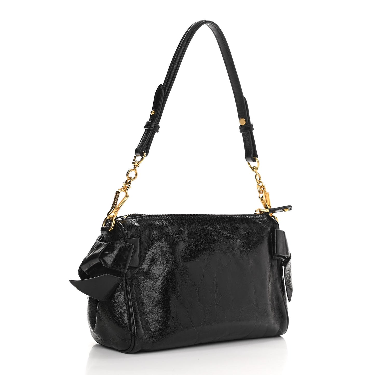 Vitello Lux Bow Bag Black