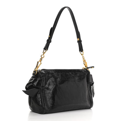 Miu Miu Vitello Lux Bow Bag Black 3 of 10