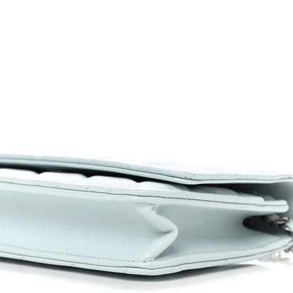 Chanel Caviar Quilted Wallet On Chain WOC Light Blue 10 of 10