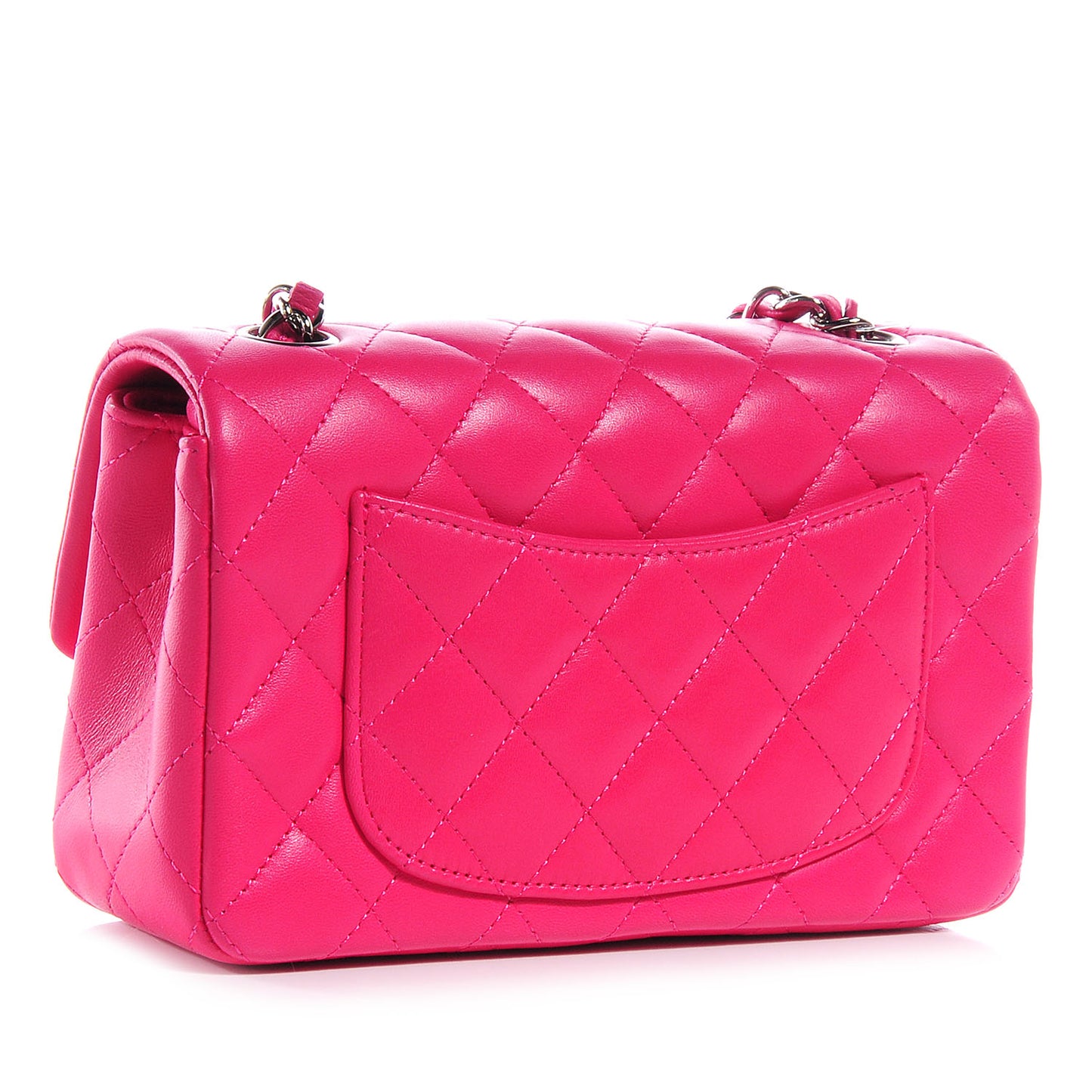 Lambskin Quilted Mini Flap Dark Pink
