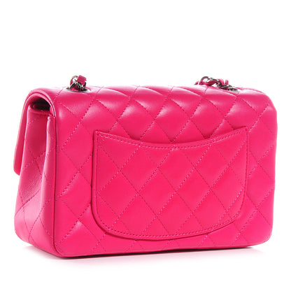 Chanel Lambskin Quilted Mini Flap Dark Pink 3 of 8