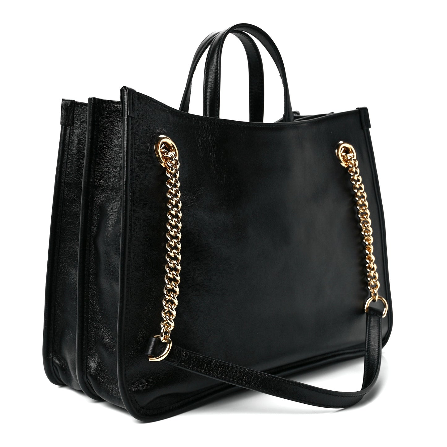 New Sakai Calfskin Lux Medium Horsebit 1955 Tote Bag Black