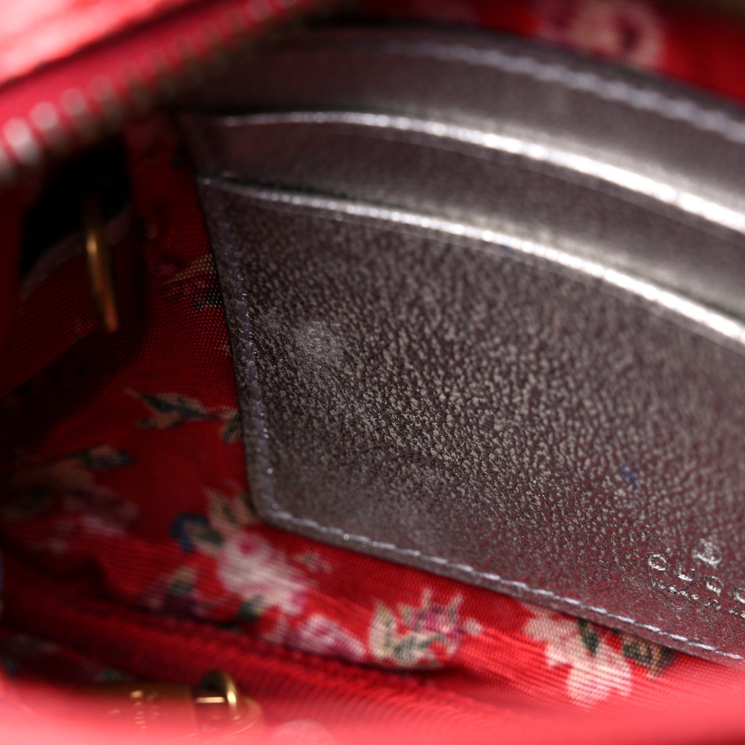 Gucci Laminated Nappa Trapuntata Mini Zumi Dome Shoulder Bag Rosso Marine Argento 10 of 10