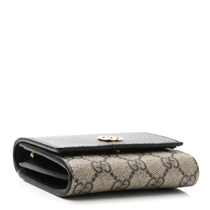 Gucci Dollar Calfskin GG Supreme Monogram Medium GG Marmont Wallet Black Beige Ebony 4 of 7