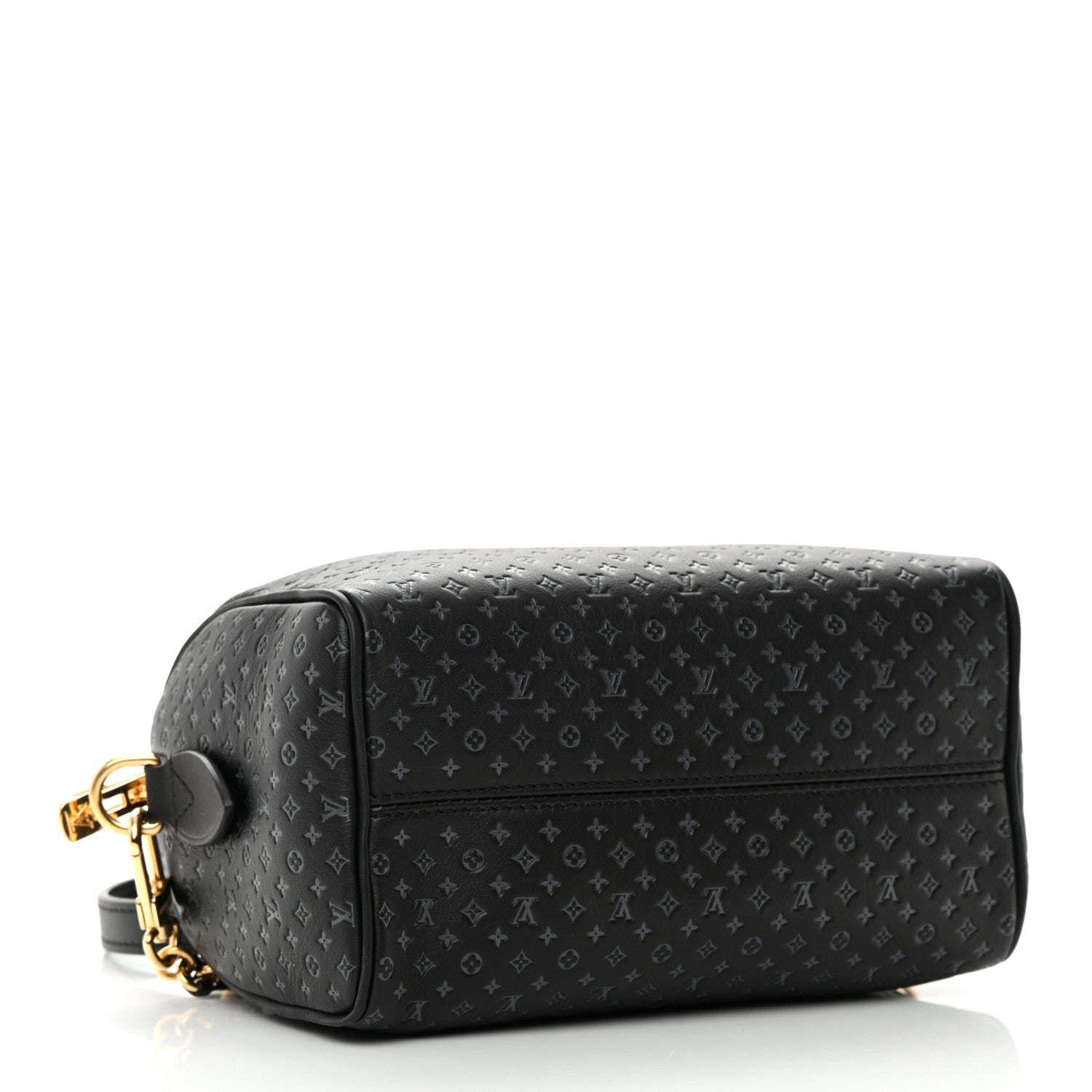 Louis Vuitton Calfskin Nanogram Embossed Speedy 20 Black 4 of 10