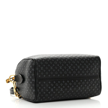 Louis Vuitton Calfskin Nanogram Embossed Speedy 20 Black 4 of 10