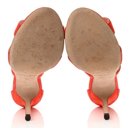 Jimmy Choo Suede Lottie Sandals 35 Fire 5 of 7