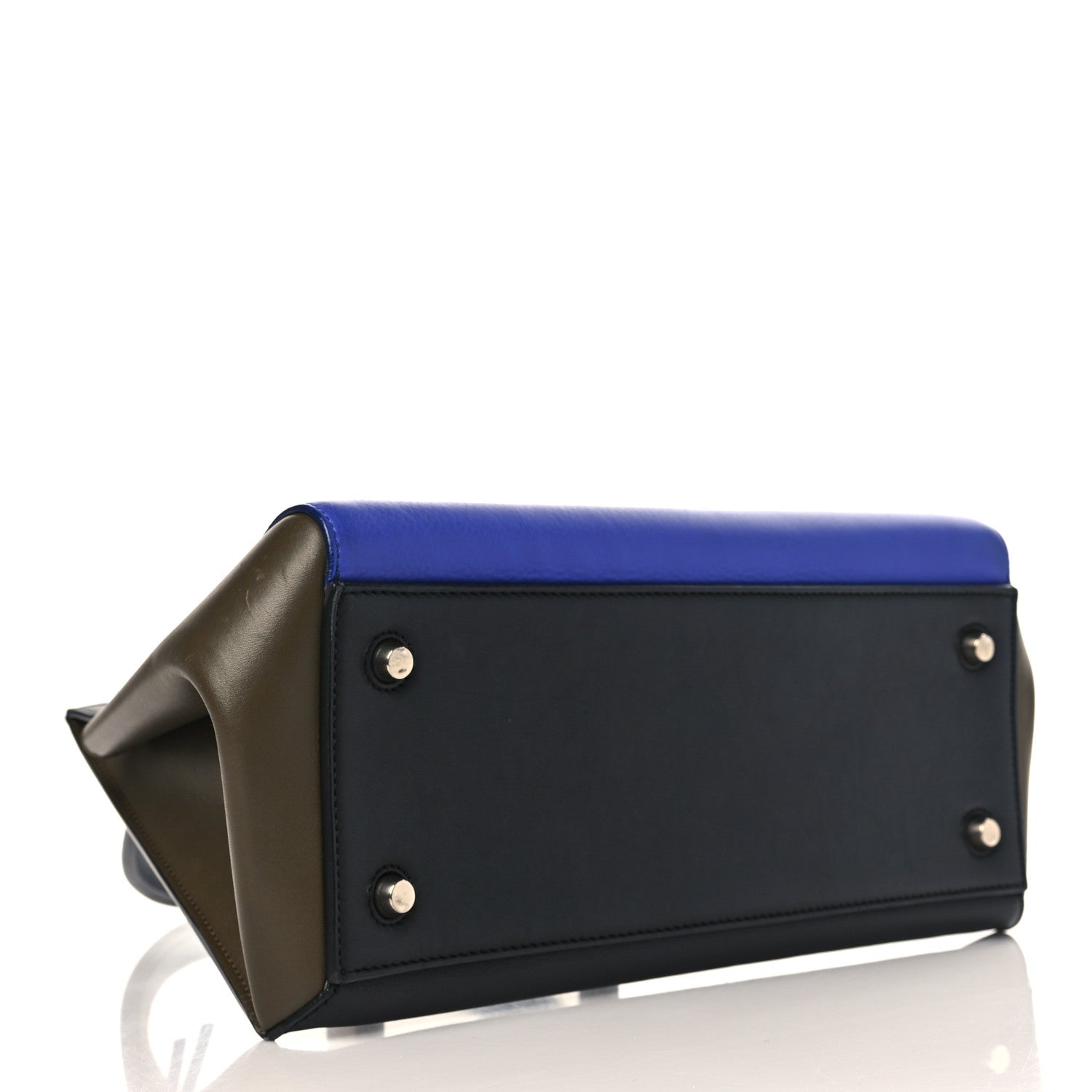 Celine Smooth Calfskin Medium Tri-Color Edge Shoulder Bag Indigo 4 of 9