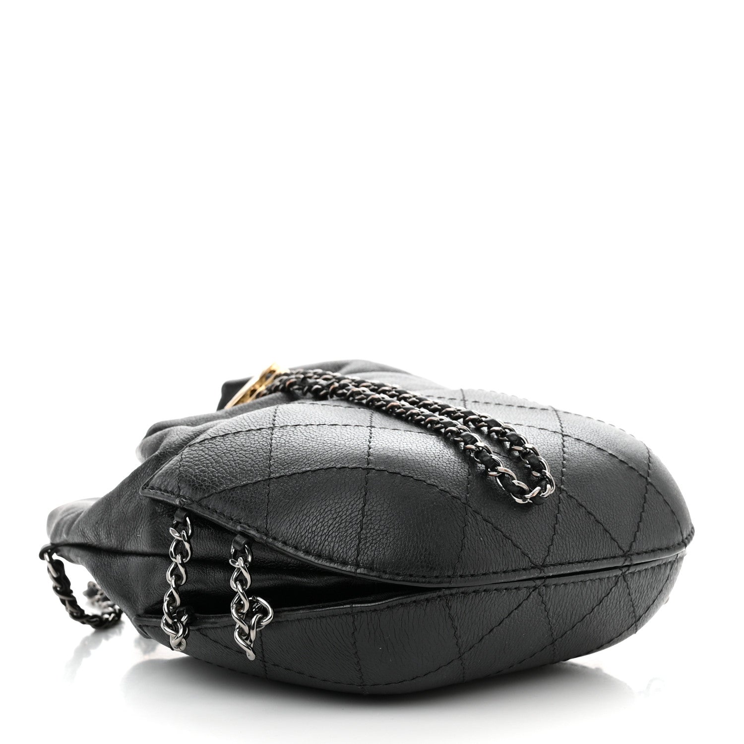 Chanel Calfskin Quilted Small Gabrielle Bucket Black 4 of 12