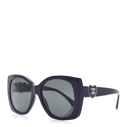 Chanel Acetate Square CC Heart Sunglasses 5519 Purple 1 of 7