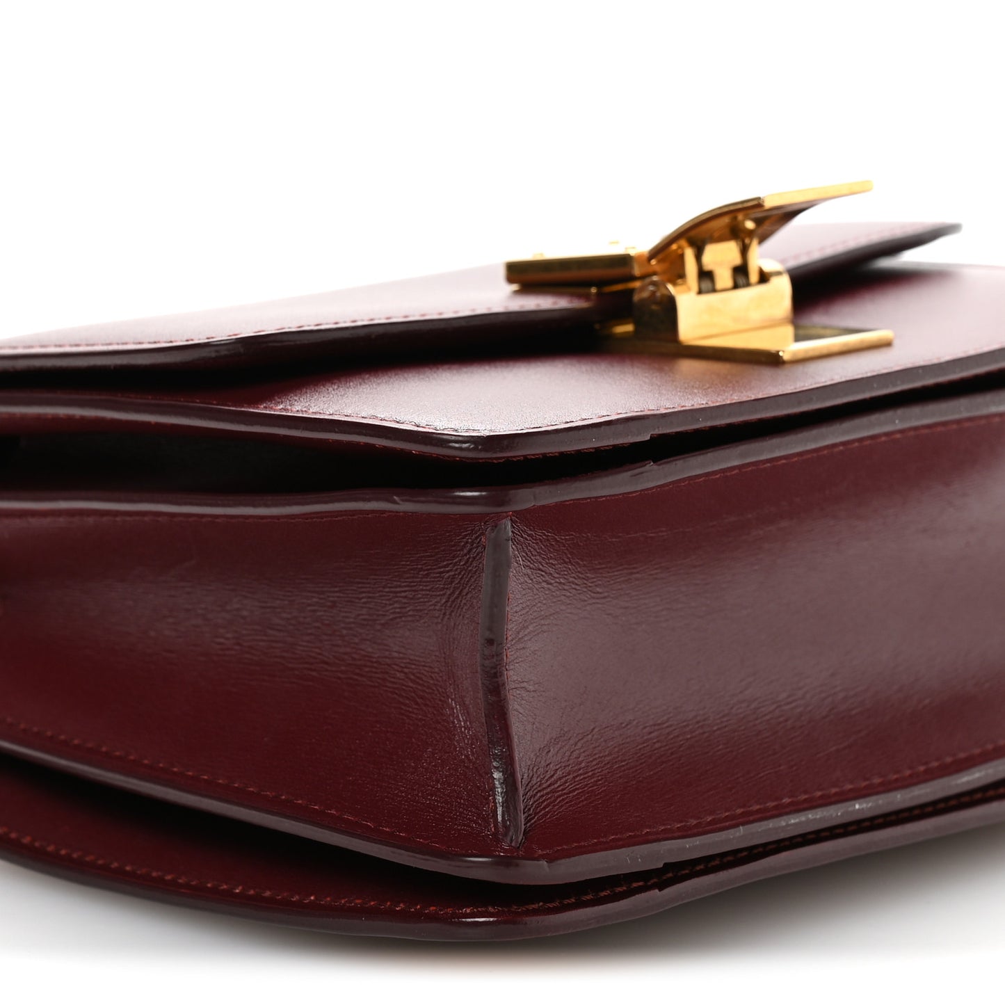 Box Calfskin Small Classic Box Flap Bag Burgundy