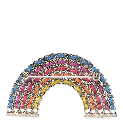 Chanel Lambskin Chain Rainbow CC Brooch Gold Multicolor 3 of 5