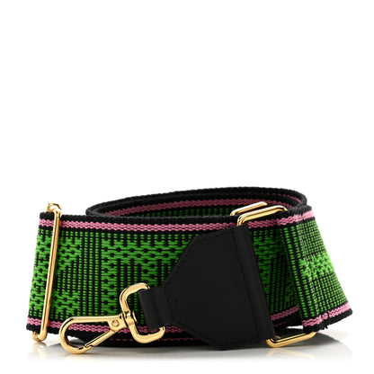 Fendi Cannete Ribbon Poly Vitello Century Logo Adjustable Strap You Rosa Antico Verde Black 1 of 4