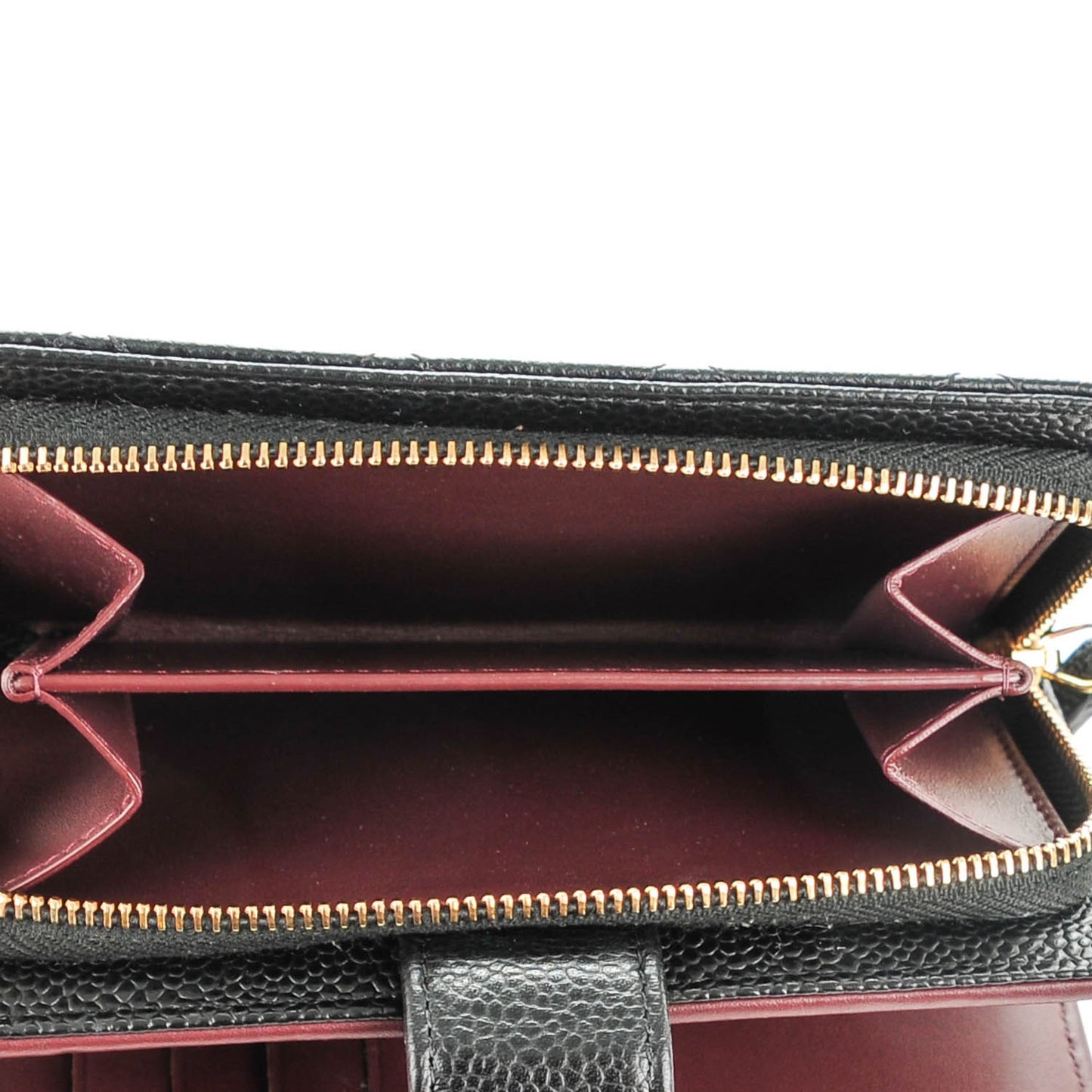 Caviar Quilted Zipped Pocket Wallet Black