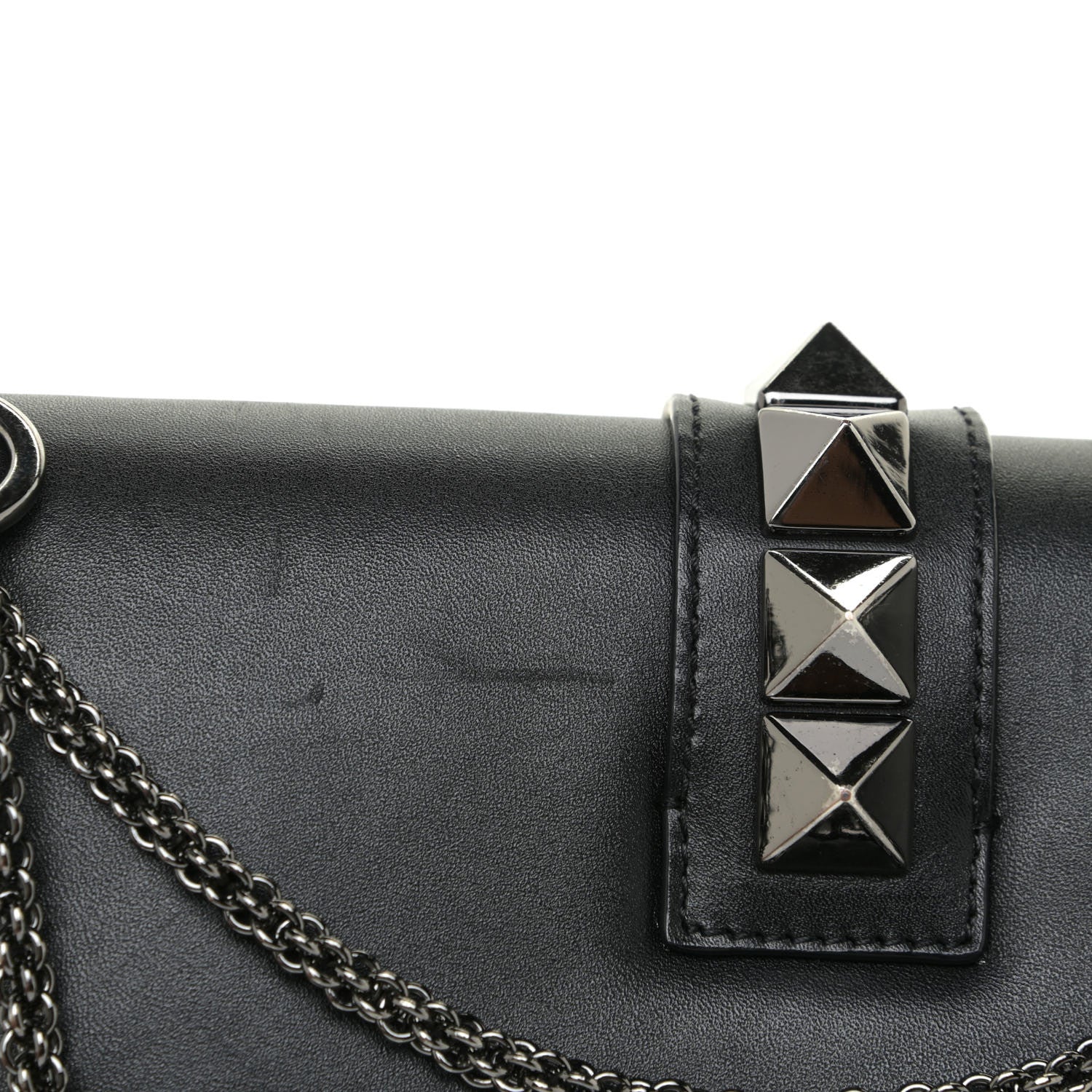 Valentino Garavani Vitello Medium Glam Lock Rockstud Flap Black 19 of 21