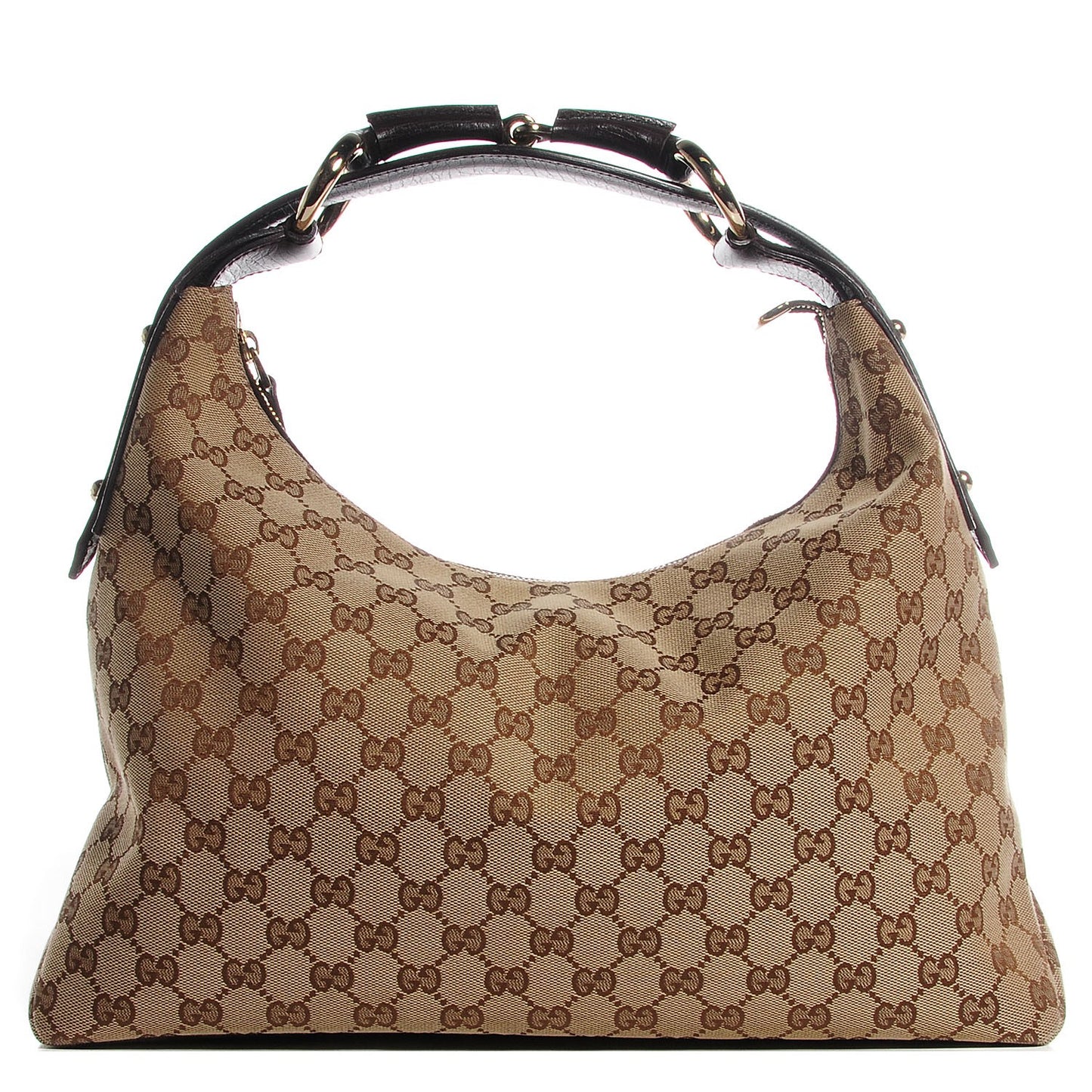 Monogram Medium Horsebit Chain Hobo Dark Brown