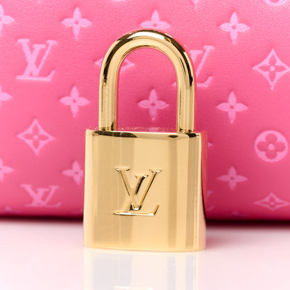 Louis Vuitton Calfskin Nanogram Embossed Speedy Bandouliere 20 Rose 8 of 12