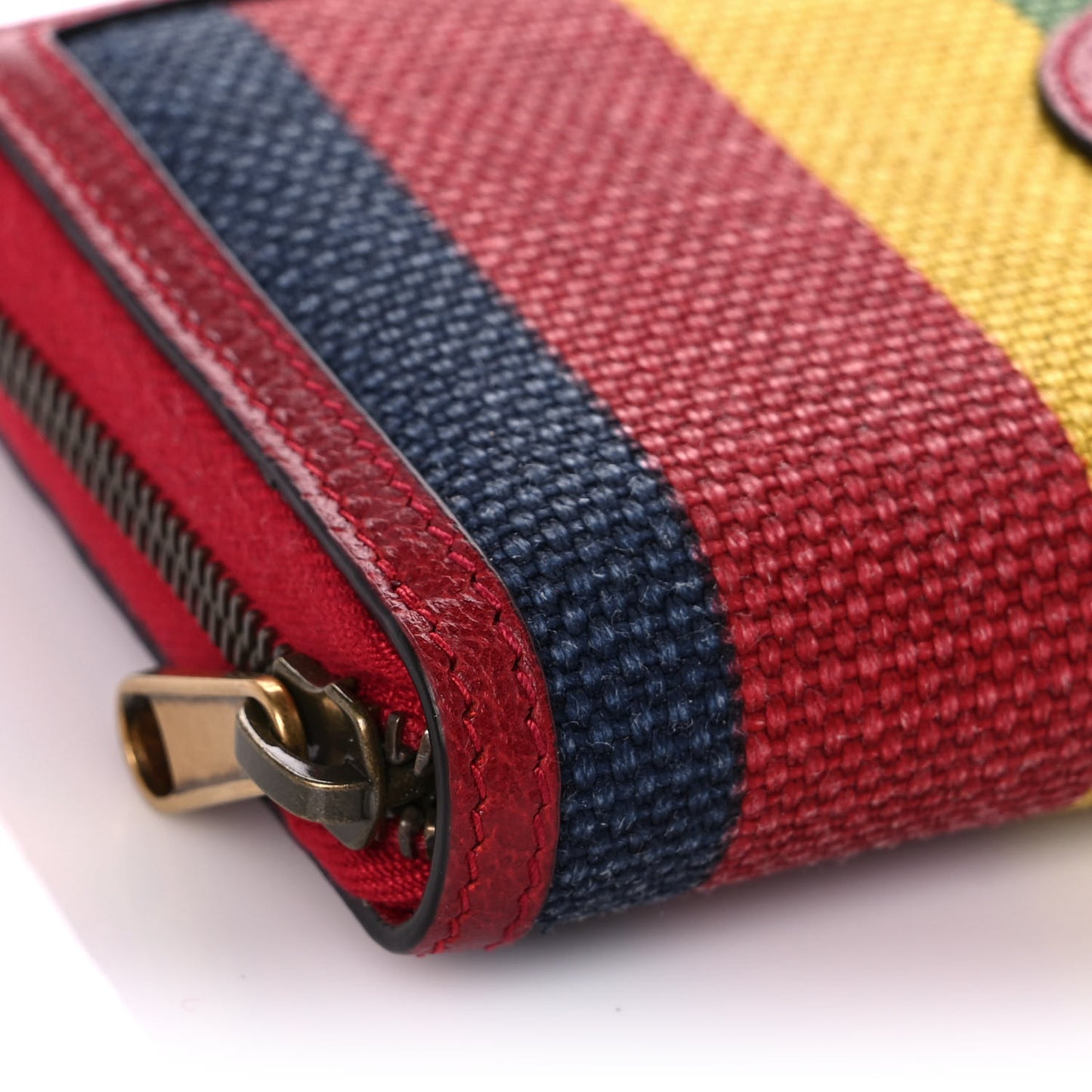 Canvas Marley Stripe Script Logo Gucci 100 Zip Around Wallet Multicolor