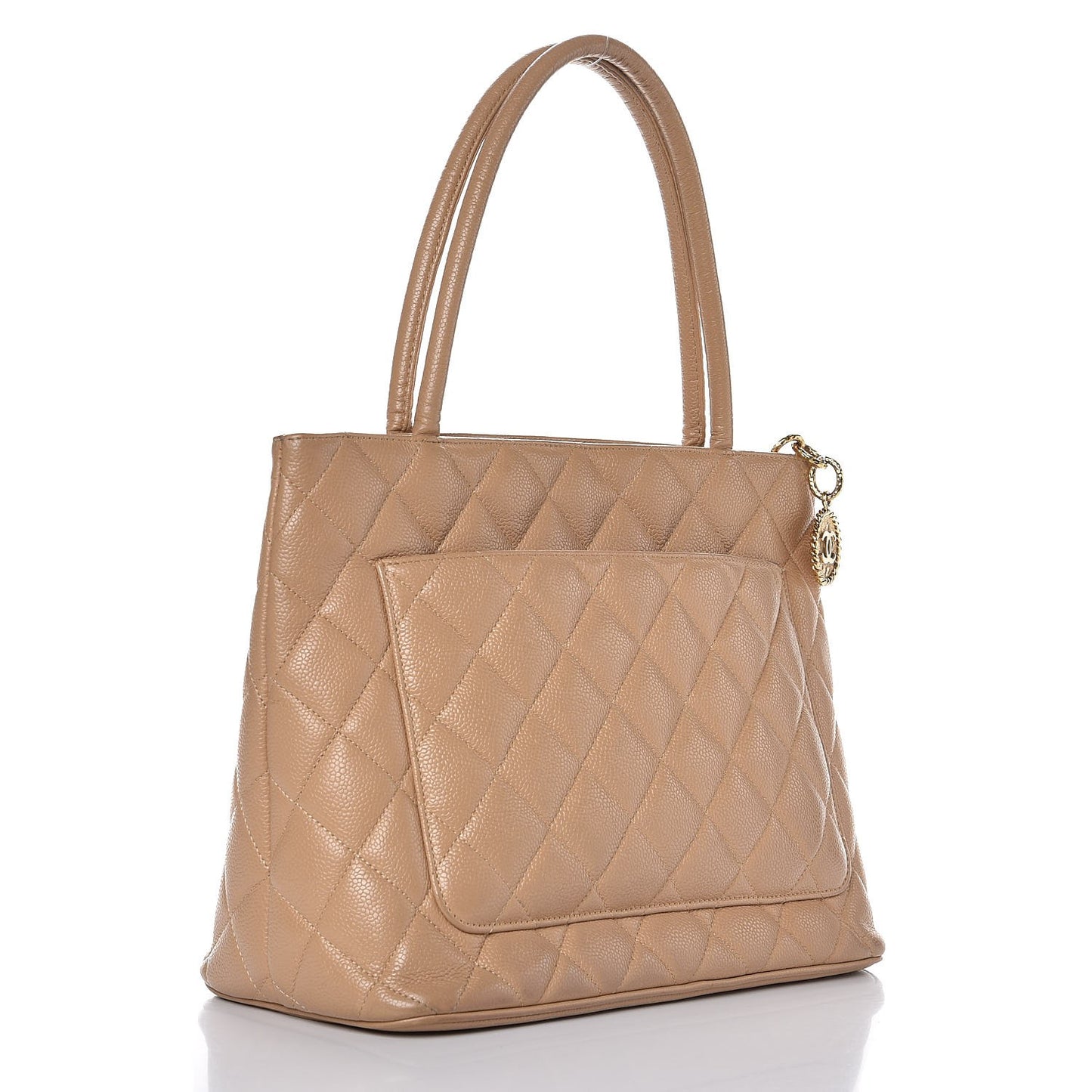 Caviar Quilted Medallion Tote Beige