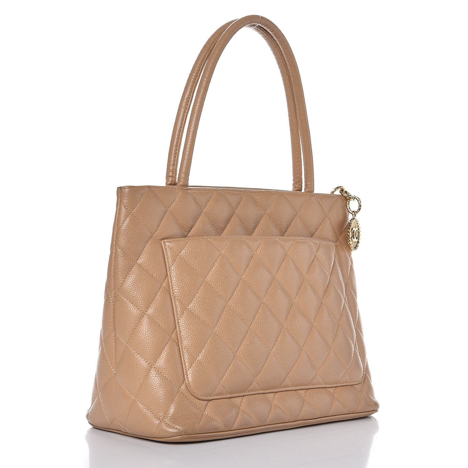 Chanel Caviar Quilted Medallion Tote Beige 3 of 13
