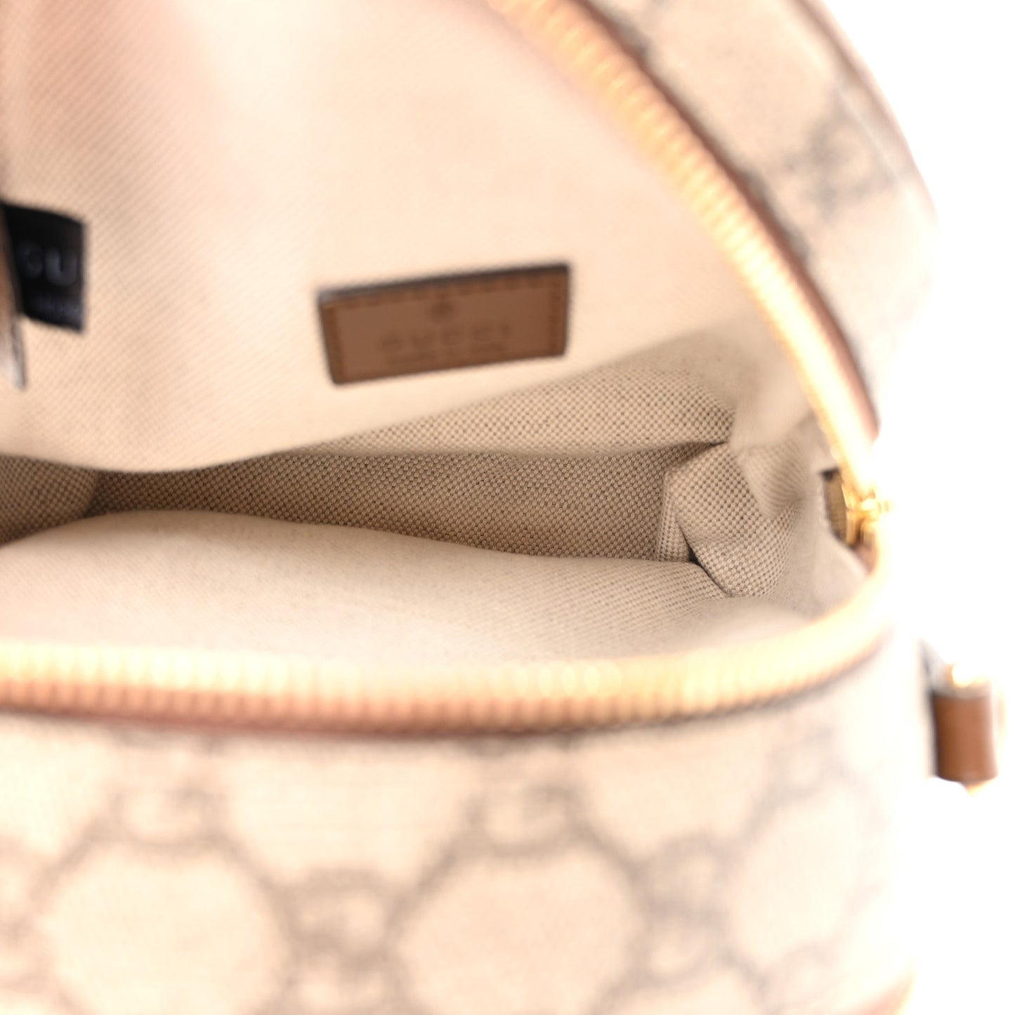 GG Supreme Monogram Azalea Calfskin Retro Interlocking G Multi-Function Bag Beige Ebony Brown Sugar