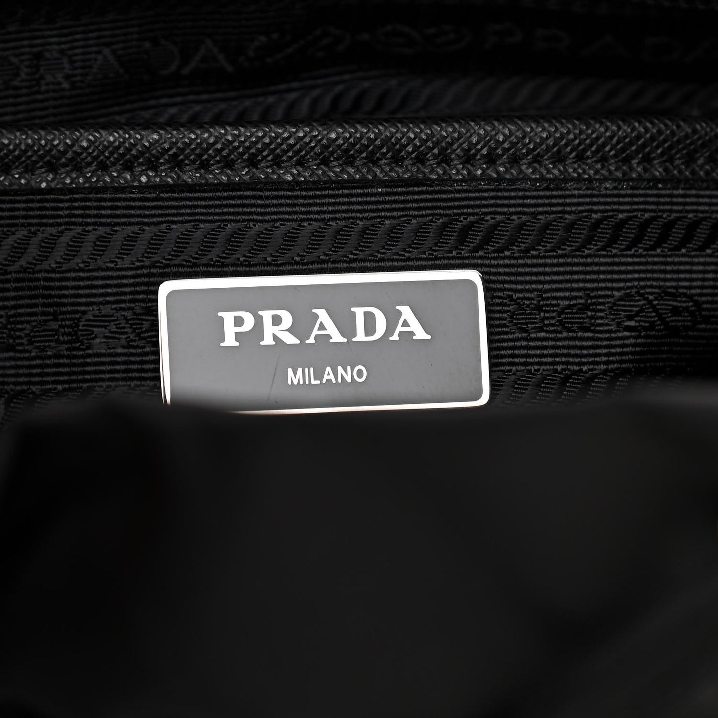 Tessuto Nylon Saffiano Small Backpack Black