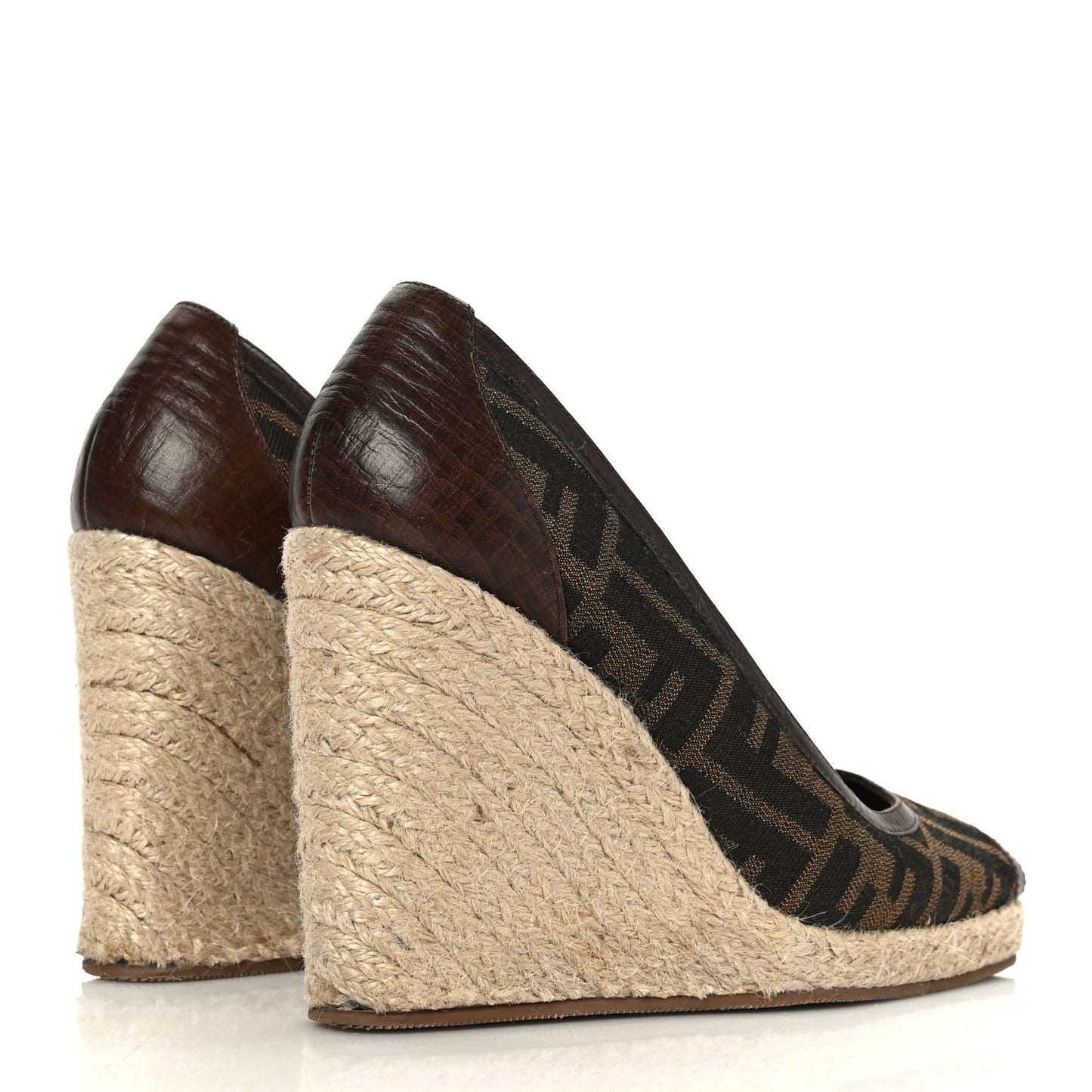 Zucca Raffia Zeppa Wedge Sandals 37.5 Tobacco
