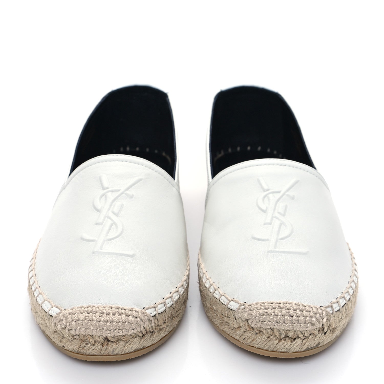 Saint Laurent Lambskin Monogram Espadrilles 38 Beige 2 of 10