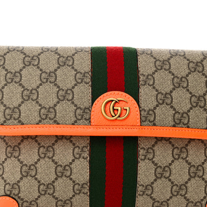Gucci GG Supreme Monogram Web Small Ophidia Belt Bag Beige Ebony Orange Fluo 8 of 11