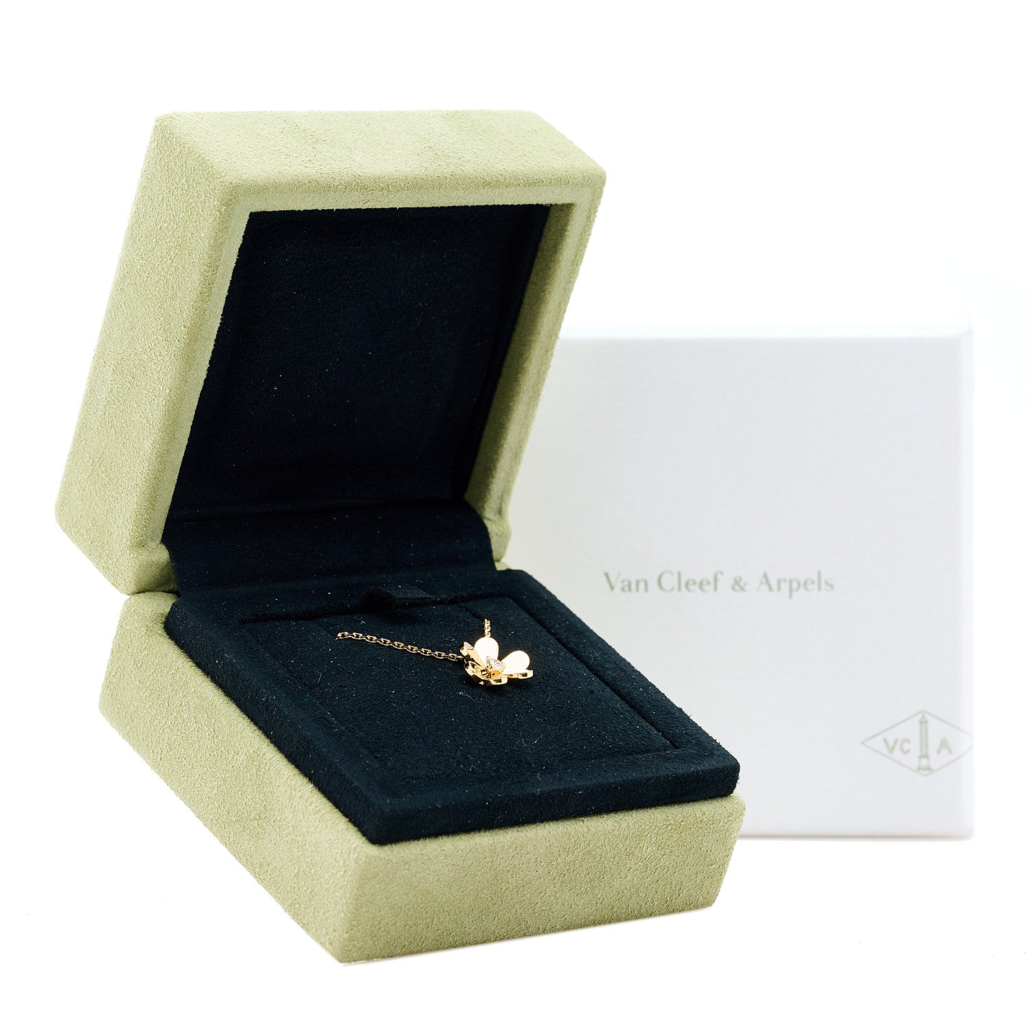Van Cleef & Arpels 18K Yellow Gold Diamond Mini Frivole Pendant Necklace 6 of 6