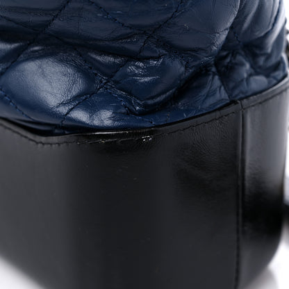 Chanel Aged Calfskin Quilted Large Gabrielle Hobo Navy Black 15 of 15